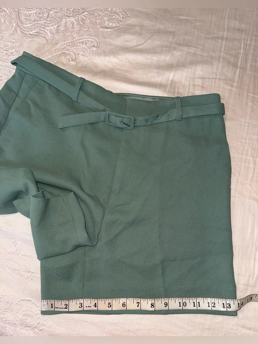 J.Crew Belted Crepe Shorts in Topiary Green NWT Size 10